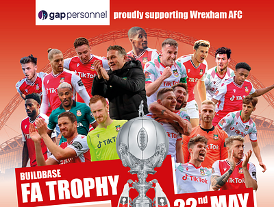 Wrexham AFC advert - gap personnel advert design fatrophy gappersonnel graphic design wembley wrexham wrexhamafc