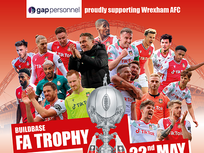 Wrexham AFC advert - gap personnel advert design fatrophy gappersonnel graphic design wembley wrexham wrexhamafc