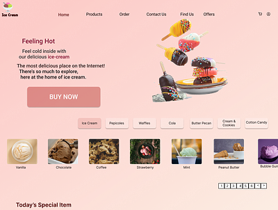 Ice Cream ui ux website