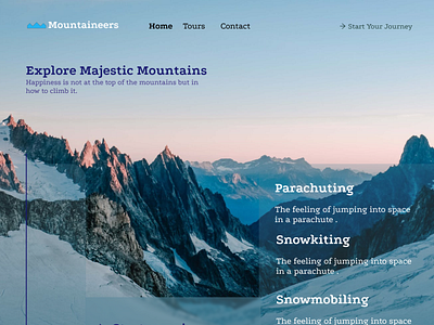 Majestic Mountains ui ux website