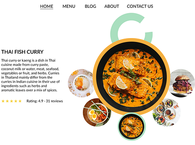 Food items landing page design figma ui ux website