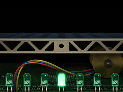 Feed the Machine app circuit conveyor belt interface led light machine motor robot wire