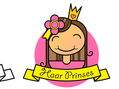 Haar prinses Logo crown hair heart logo princes vector