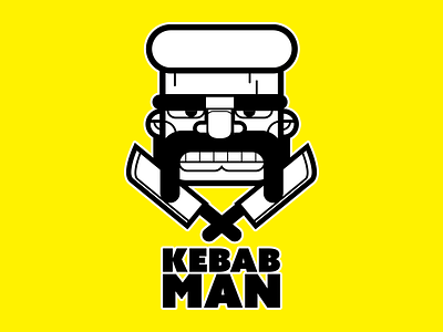 Kebabman logo character design food kebab logo vector