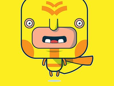 Yellow Hero character design kawaii superhero