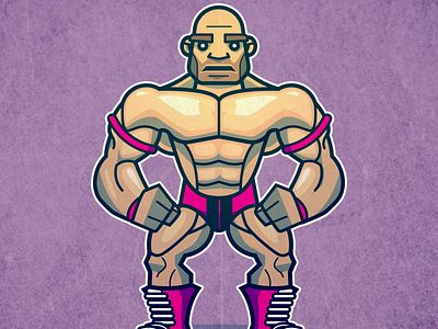 Crusher Abi bold cards illustration vector wrestler