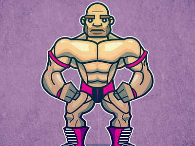 Crusher Abi bold cards illustration vector wrestler