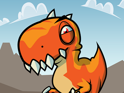 Dinonooo dino orange vector