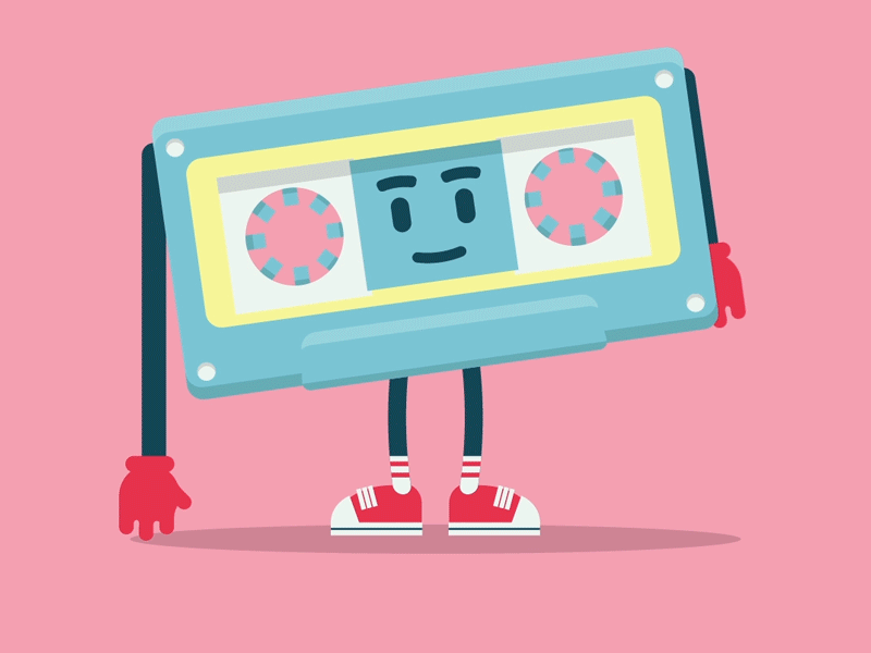 Cassette Character animation after effects animation character design flat flat design