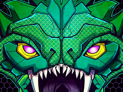 Dark snake head hardcore illustration mask poster snake