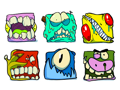 Toy designs cubes illustration monsters toys