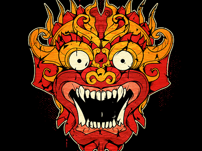 Barong mask bali barong illustration indonesia mask vector