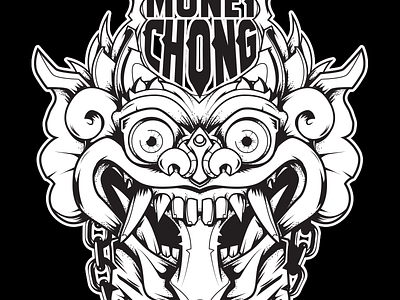 Chong Dribble bali barong illustration indonesia mask vector