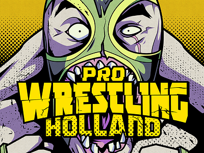 Pro wrestling holland illustration illustration lucha mask prowrestling wrestling