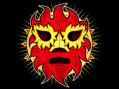 El solar shirt design illustration lucha mask vector wrestling
