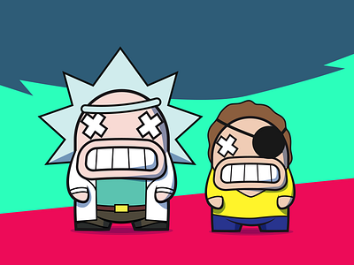 Rick & Morty // Pixelkaiju characters illustration rick and morty