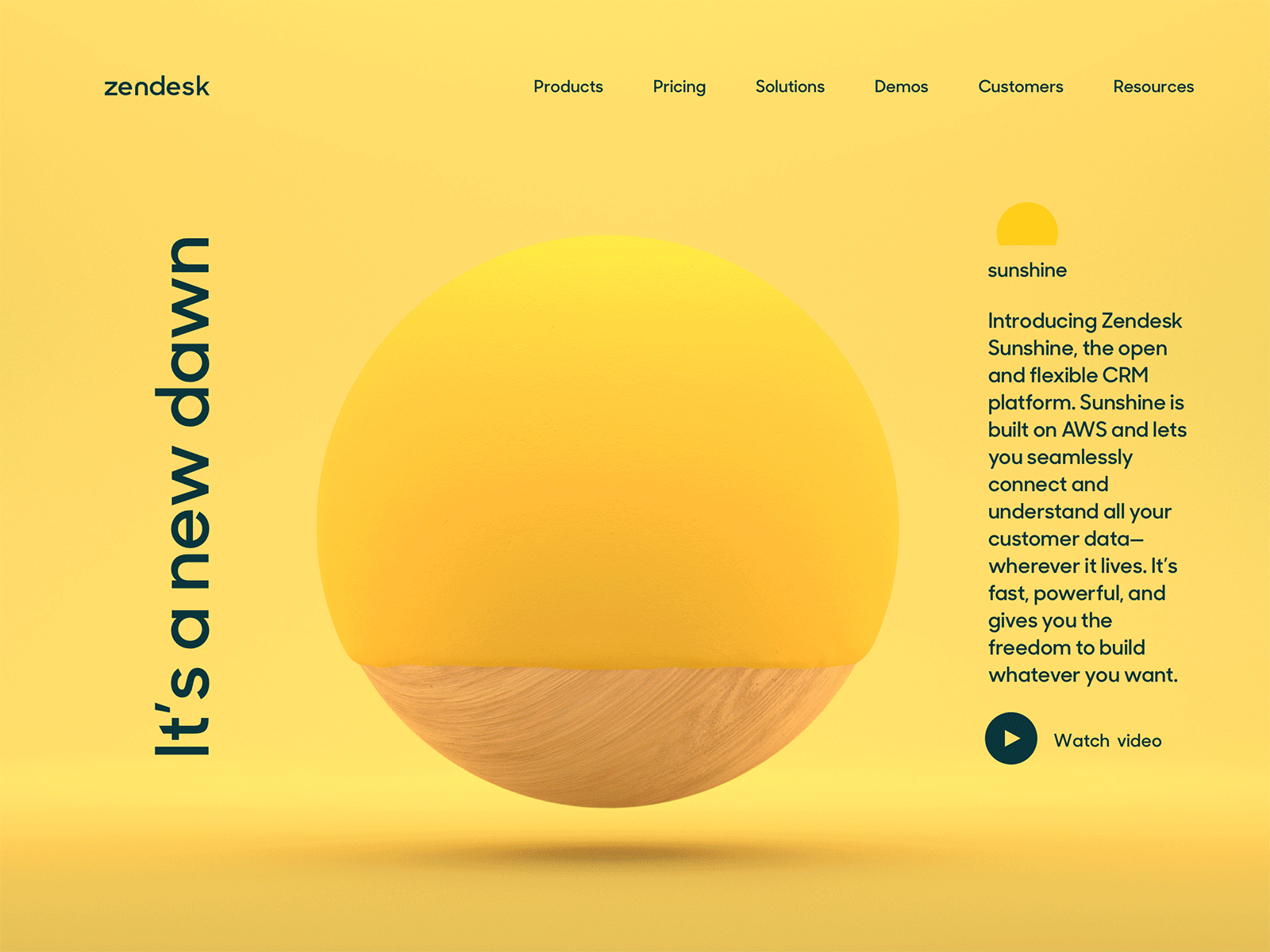 It's a new dawn 3d developer hero platform product render sun web web design website