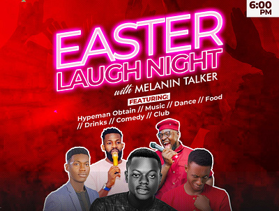 Easter laugh night branding graphic design illustration logo