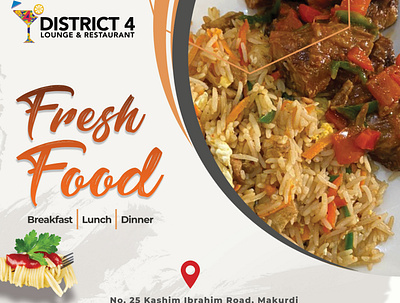 Fresh food flyer graphic design illustration