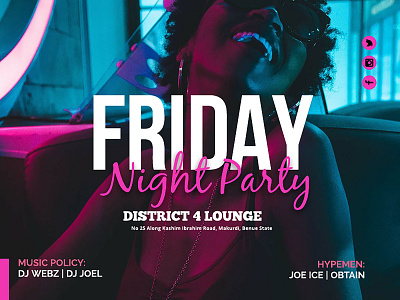 Friday party flyer graphic design