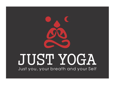 Just Yoga Logo breath logo meditation moon sun yoga