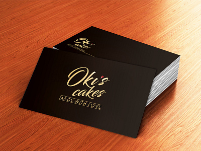 Oki`s Cakes logo and business cards business cards cake cakes logo love oki`s cakes