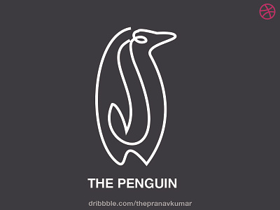 Penguin Line Icon branding line art logo