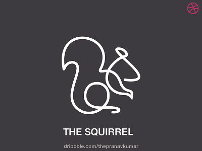 Squirrel animal line art logo