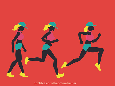 Running Woman illustration art fitness health illustration