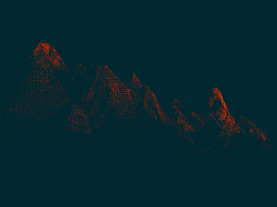 process of the mountain color photography render