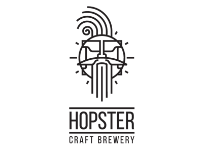 Hopster beard beer craft brewery logo man
