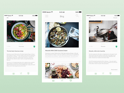 Food Blog app food sketch ui ux