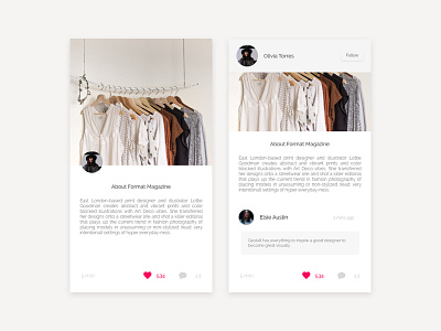 Autumn fashion app clean design photography ui ux