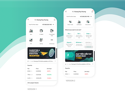 Home page | VCC app app blockchain design exchange ui