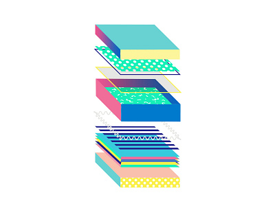 LCD Blocks brand dubai illustration lacomedi abstract palette poster