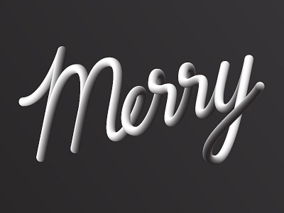 Merry lettering typography vector