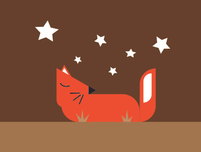 Sleeping fox branding design graphic design illustration logo vector