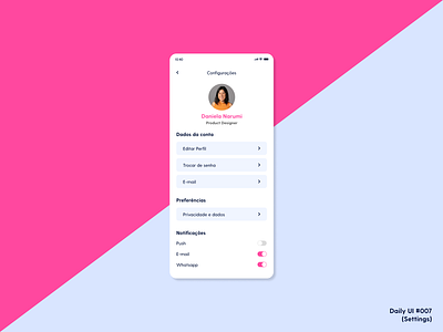 Daily UI #007 (Settings) app daily ui design settings ui