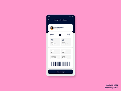 Daily UI #024 (Boarding Pass) app boarding pass daily ui design ui