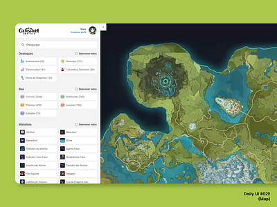 Daily UI #029 (Map) daily ui design genshin impact map ui