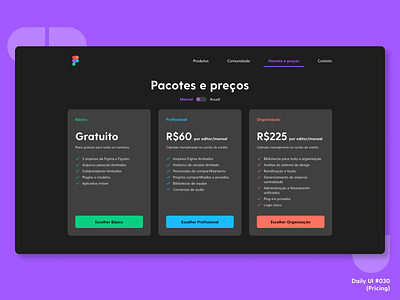 Daily UI #030 (Pricing) daily ui design pricing ui