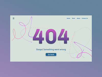 Daily UI 008 : 404 page 100daysofdesign 404 abstract art blue branding circle dailyui dailyui008 design gradient graphic design pink purple ui web