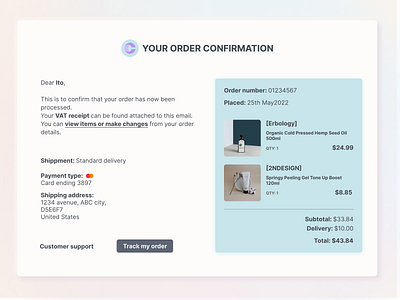 Daily UI 017 : Email Receipt