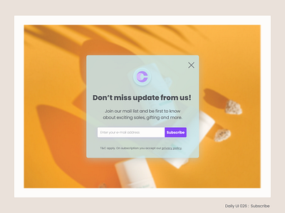 Daily UI 026 : Subscribe 100daysofdesign dailyui dailyui026 design ui