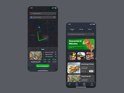 Daily UI 029 : Map 100daysofdesign blackmode branding dailyui dailyui029 delivery design food location map ui