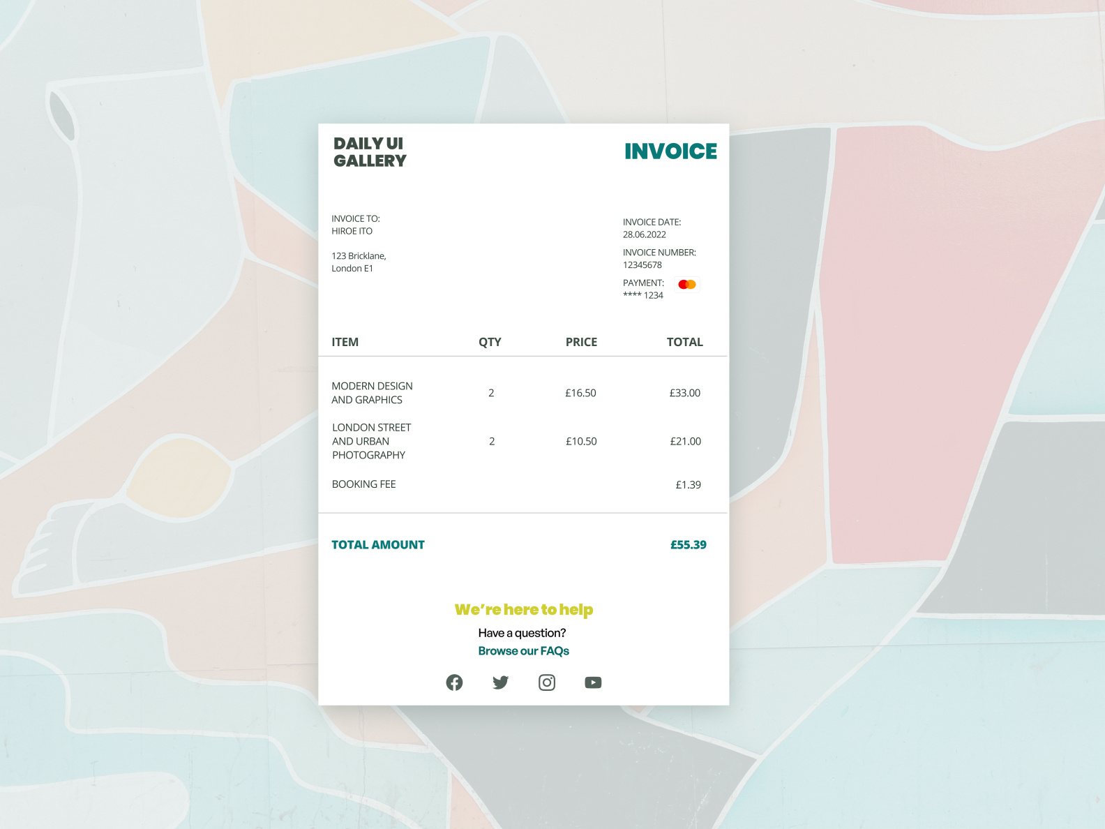 Daily UI 046 : Invoice by Hiroe Ito on Dribbble