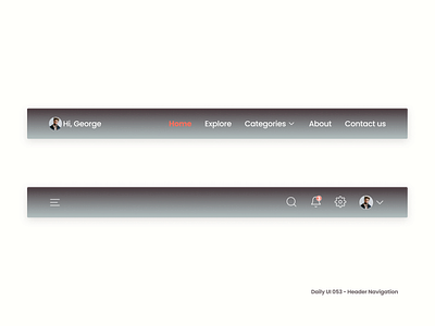 Daily UI 053 : Header Navigation