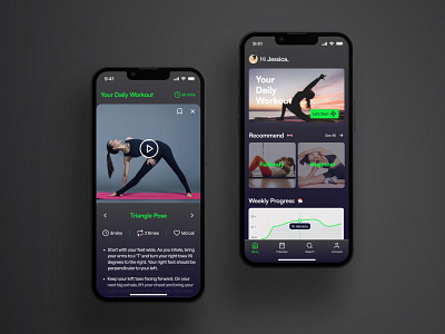 Daily UI 062: Workout of the day 100daysofdesign branding dailyui day day062 design graphic design interface ios mobile product service startup ui ux workout yoga