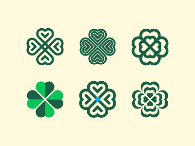 Four leaf clover branding clover geometric guinness heart identity ireland logo patricks saint simple symbol