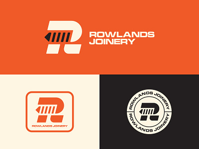 Rowlands Joinery branding carpenter clean geometric identity logo minimal monogram personal simple symbol typography vector wood